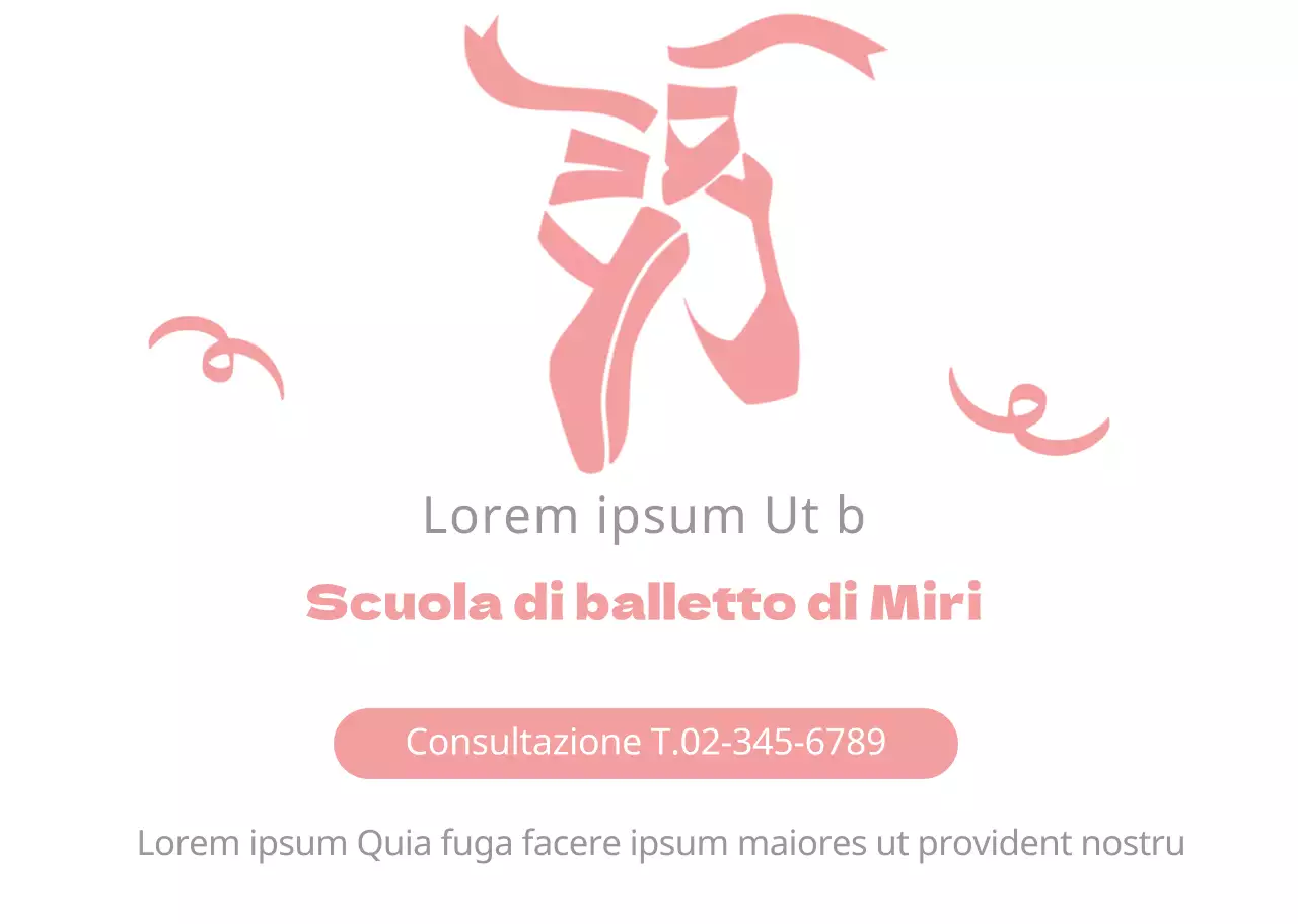 rosa bianco illustrazione semplice scuola di balletto promozionale