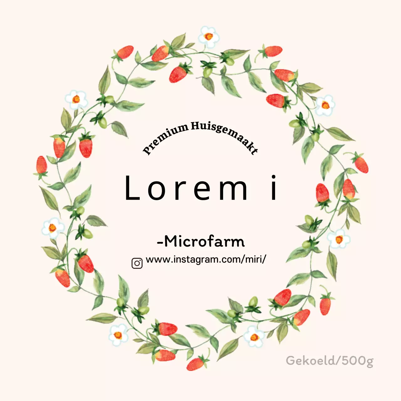 Beige zelfgemaakt aardbeiblauw