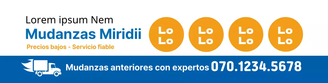 Promover una empresa de mudanzas blanca, azul y limpia