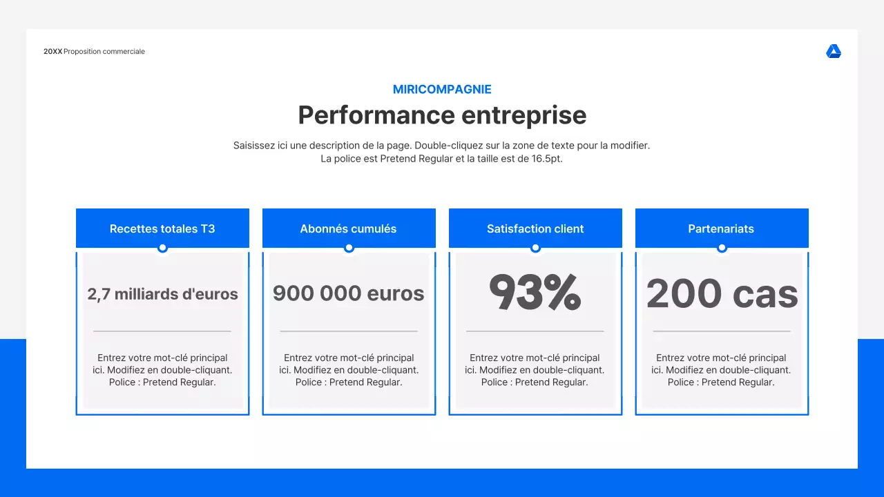 Kit de présentation de propositions commerciales propre et intuitif en bleu et gris clair