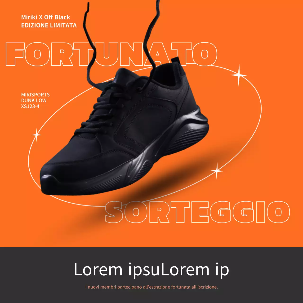 Arancione Evento semplice Sorteggio fortunato Social Media