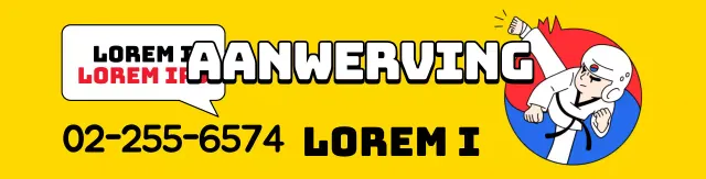 Gele illustratie ter promotie van Taekwondo school