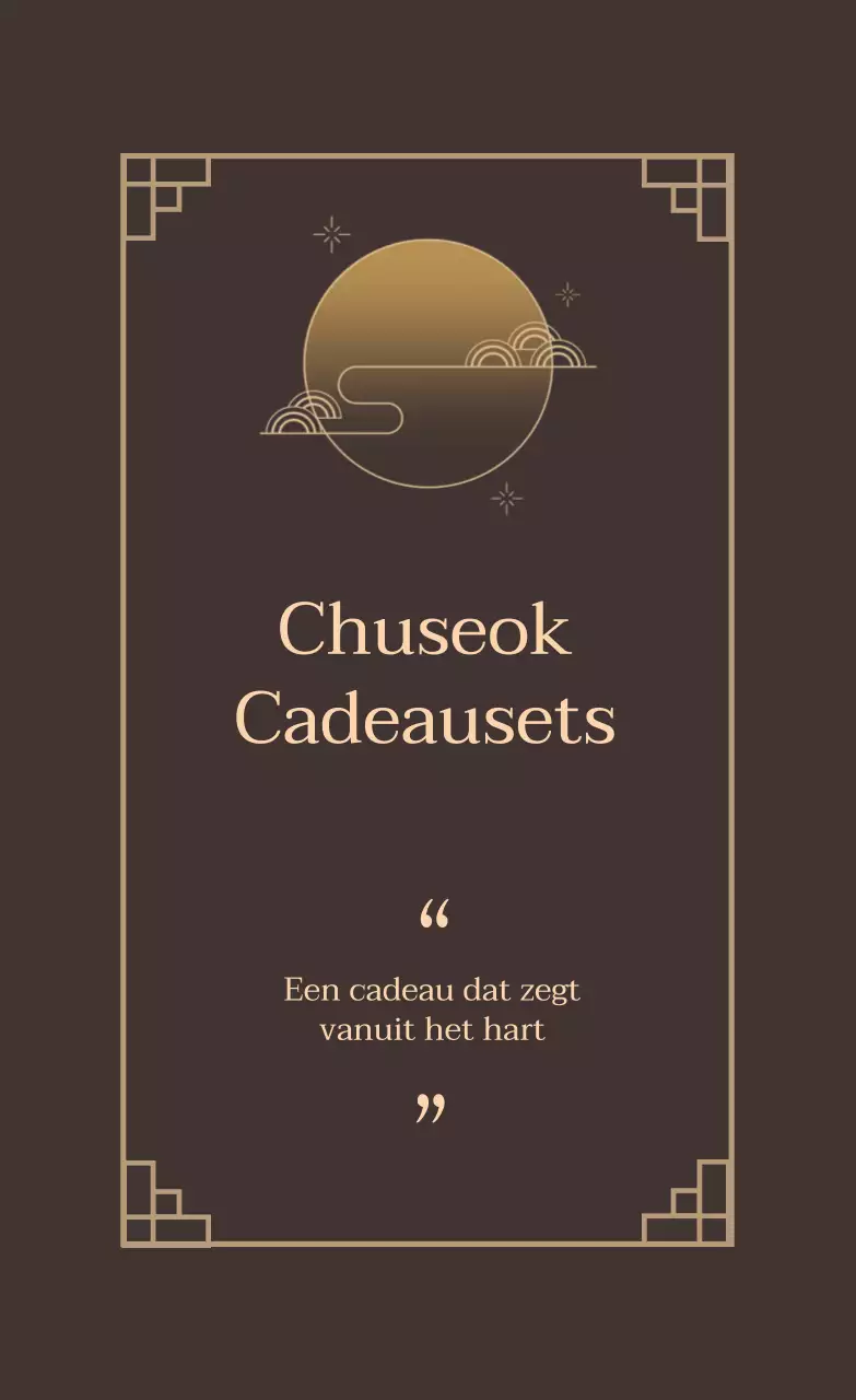 Bruin abrikoos geïllustreerd geschenkset verpakkingsetiket