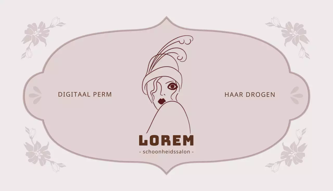 Roze paarse illustratie schoonheidssalon visitekaartje