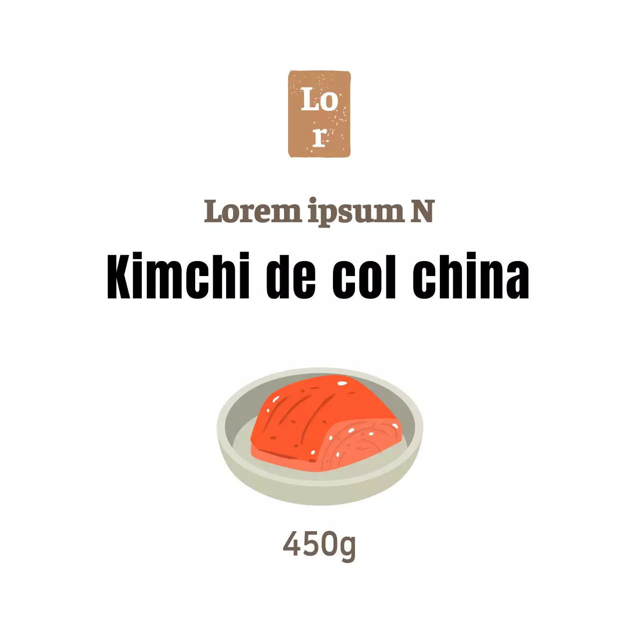 Col blanca simple delicatessen kimchi pegatina para guarniciones