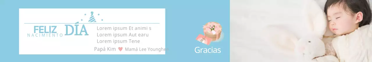 Fiesta de cumpleaños con foto en azul