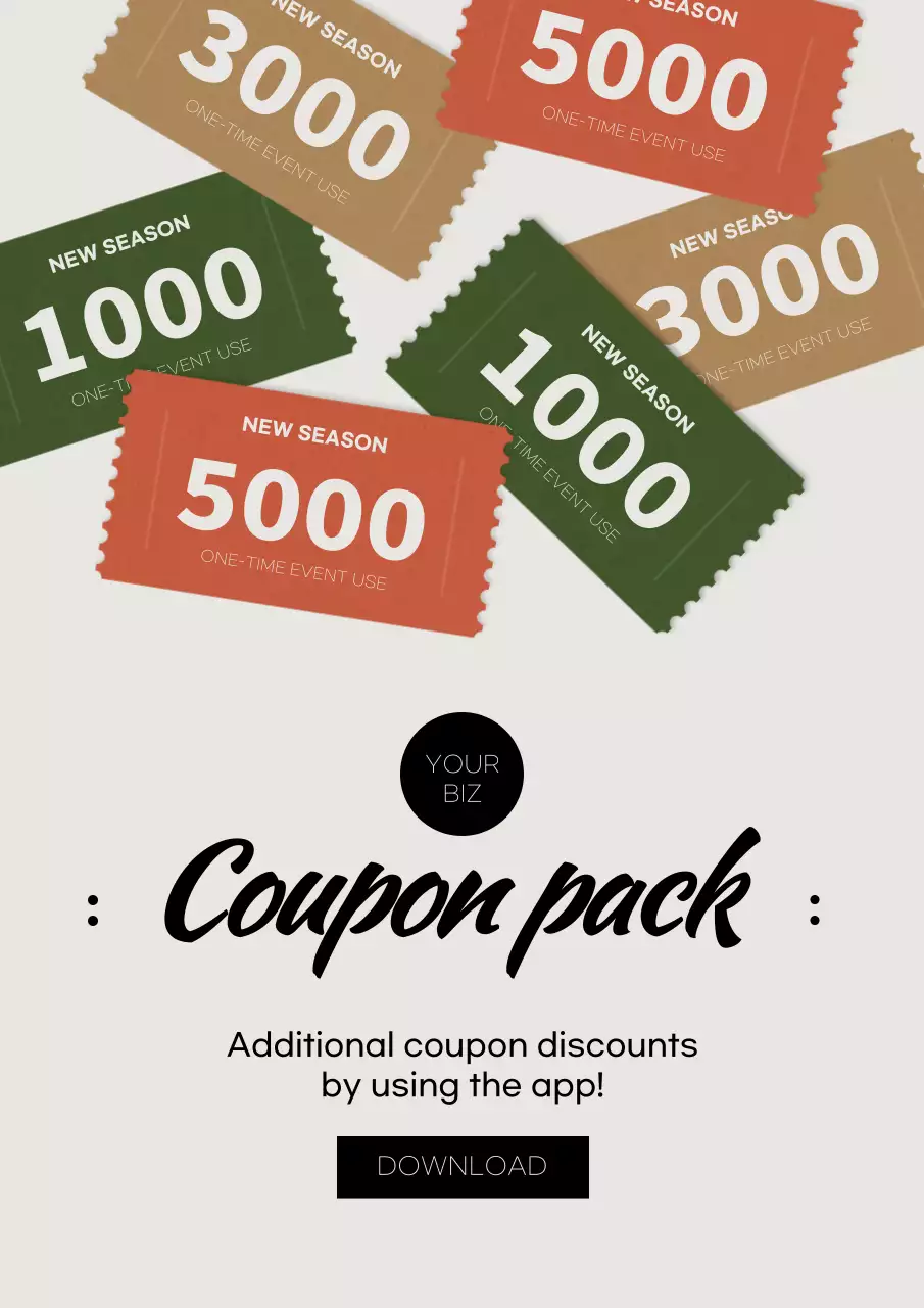 Beige Minimal Coupon Promotion Poster