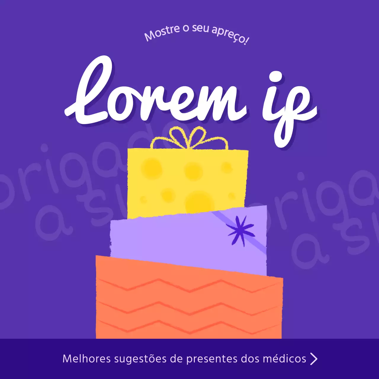 Promover uma loja de presentes moderna e luxuosa em roxo