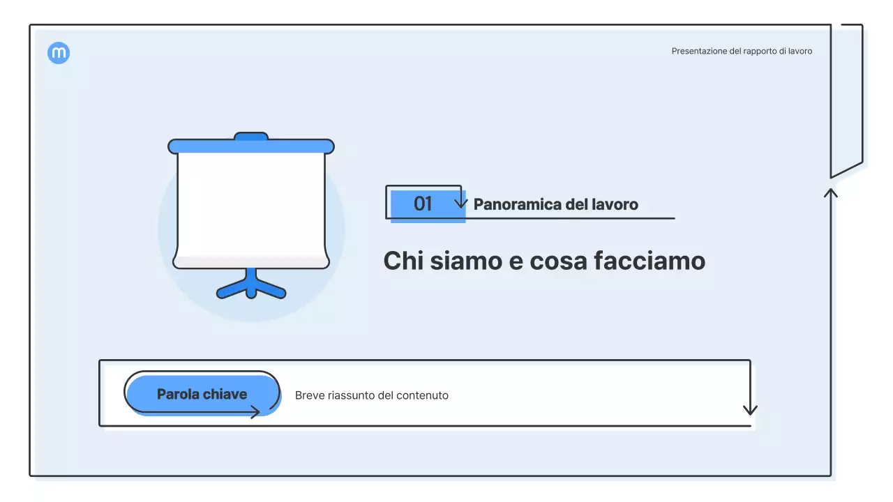Forme puntiformi con frecce azzurre kit di presentazione aziendale
