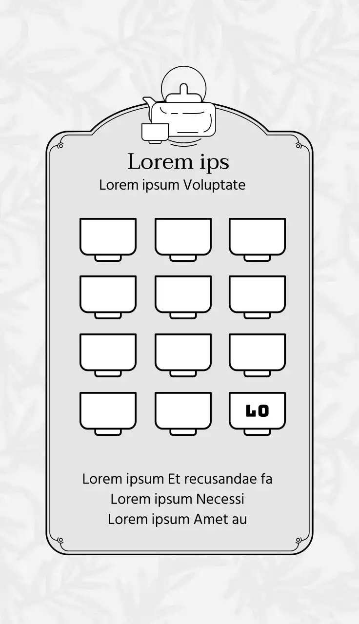 Grey illustratie logo cafe thee coupon