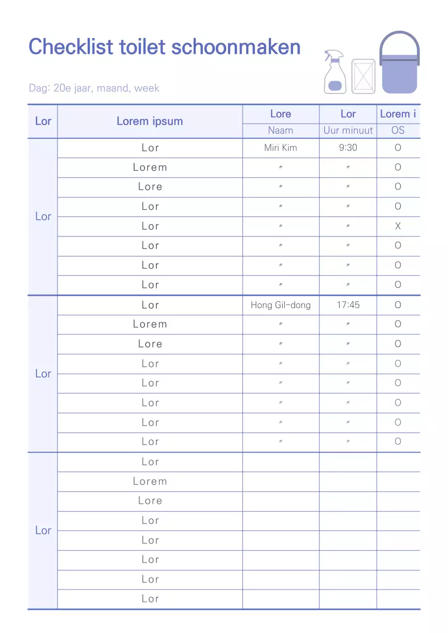 Ultramarine Keurig Geschreven Toilet Schoonmaak Checklist