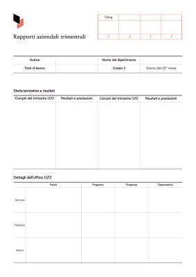 Un bilancio trimestrale pulito in bianco e beige