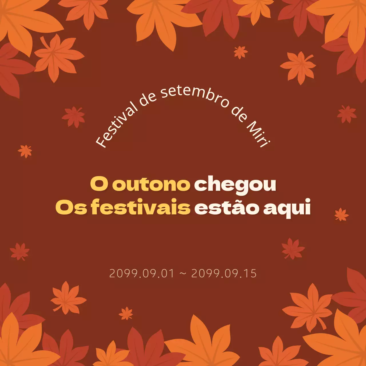 Promover um festival de outono na moda com um fundo castanho