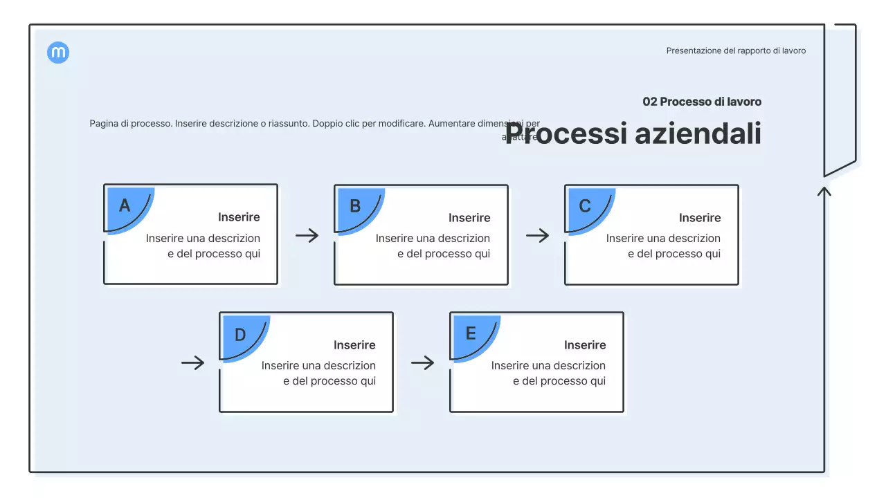 Forme puntiformi con frecce azzurre kit di presentazione aziendale