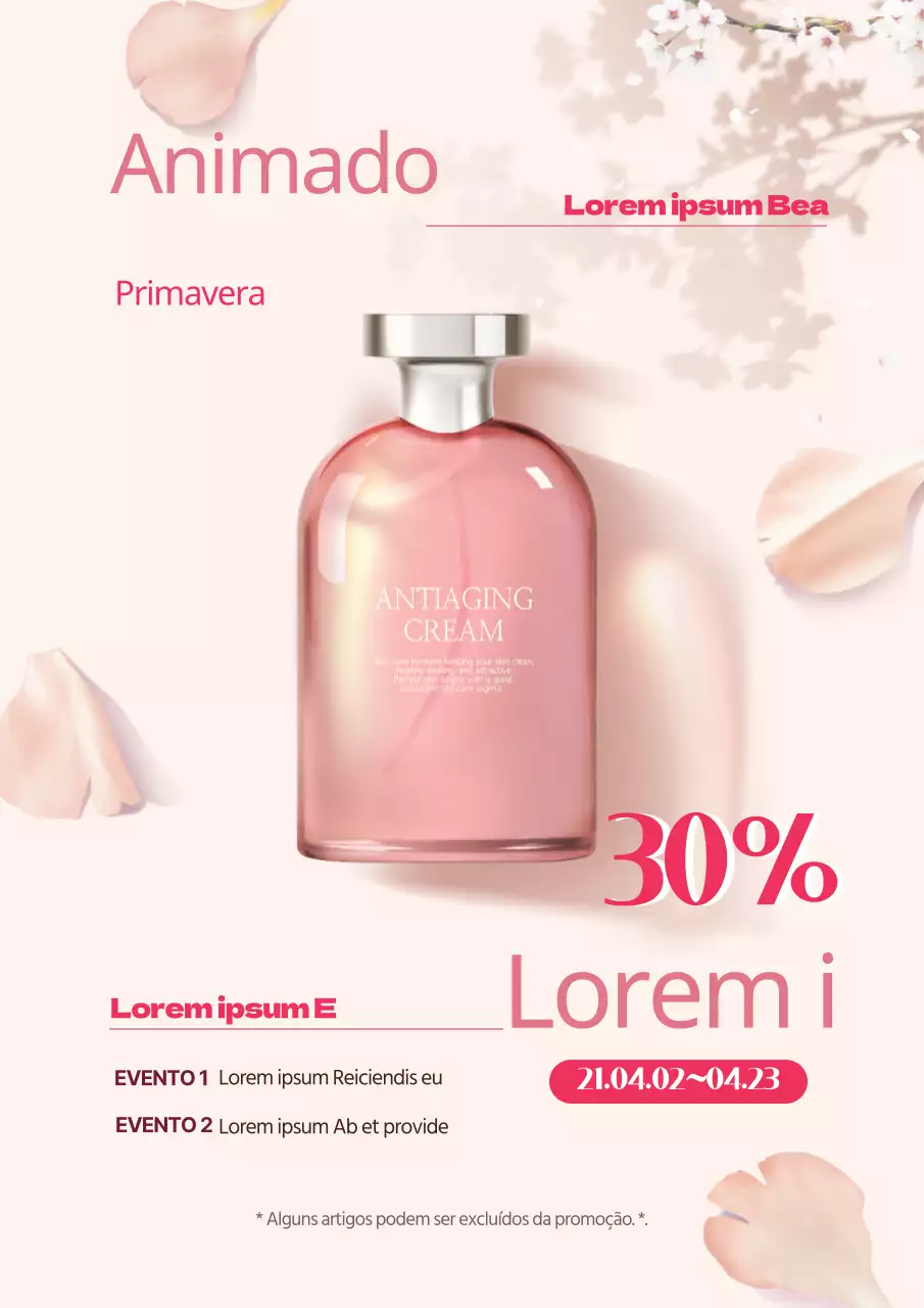 Foto cor-de-rosa Destaque Evento de saldos de cosméticos de primavera da Neat
