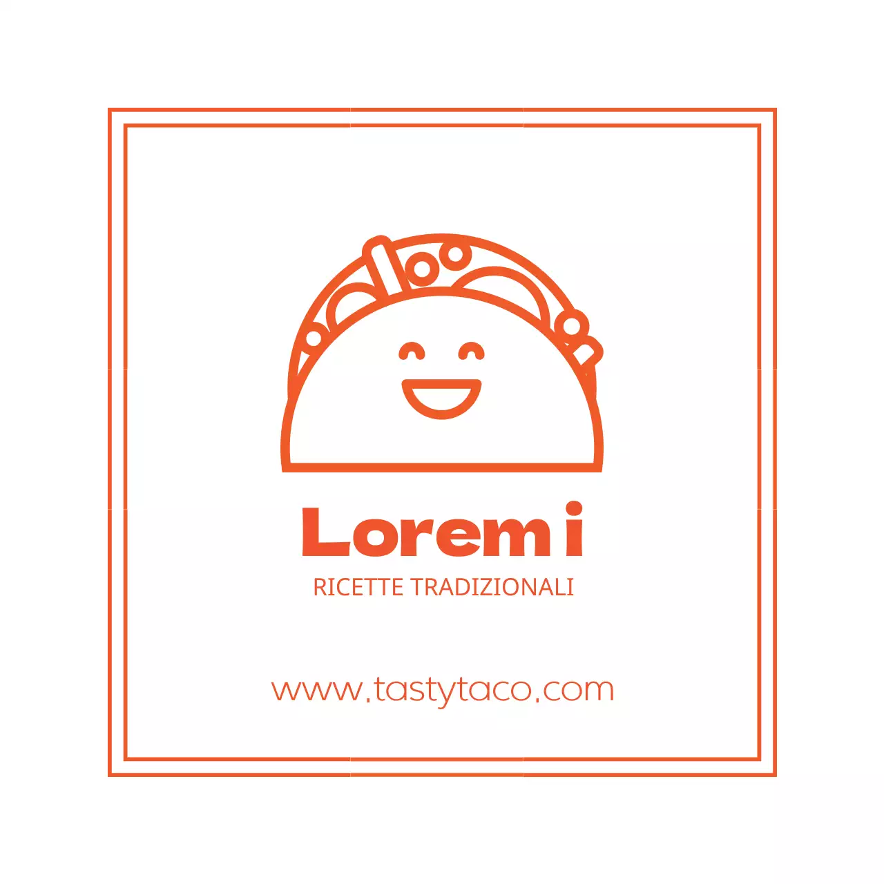 Illustrazione arancione carino semplice ristorante tacos