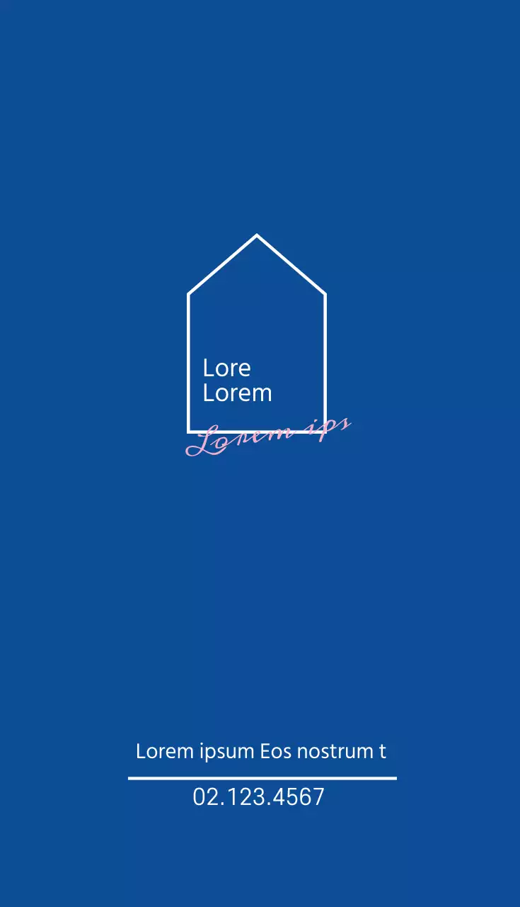 Ilustración azul logotipo inmobiliario tarjeta de visita