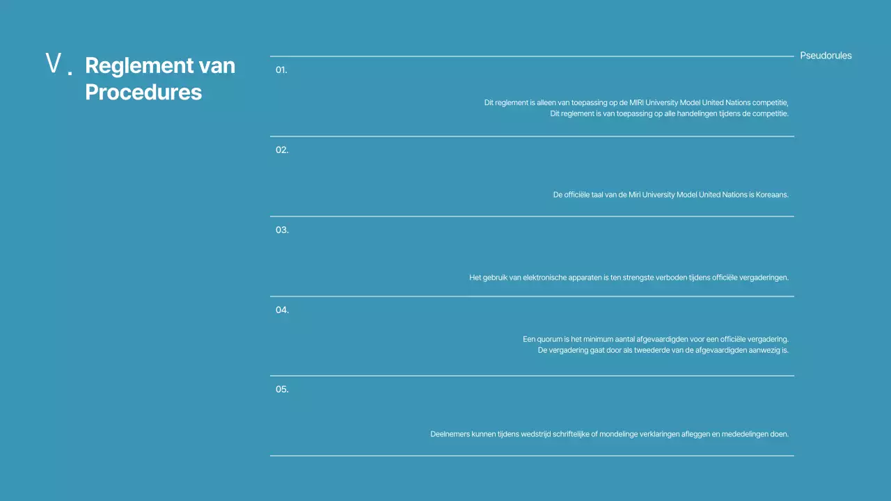 Eenvoudige blauwe en marineblauwe namaak VN-conferentiepresentatie