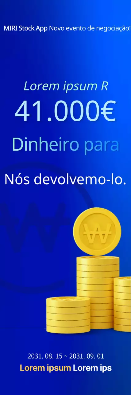 Webbanner vertical de stock para eventos com gradiente em azul e azul claro