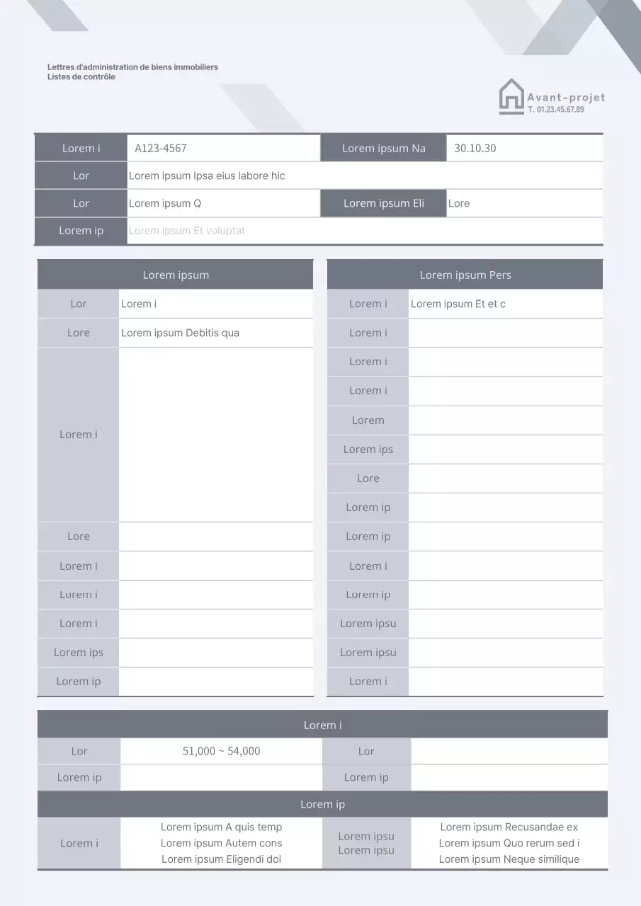 Formatage propre et gris de la liste de contrôle de la procuration immobilière