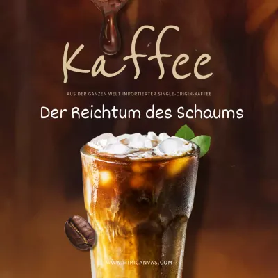 Video Social Media Quadrat mit braunem Kaffee Werbekonzept