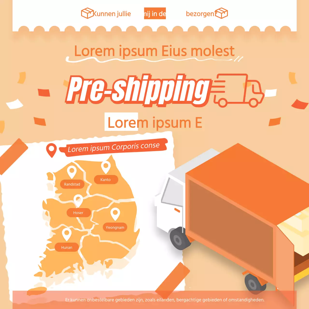 Eenvoudige oranje dekkingskaart