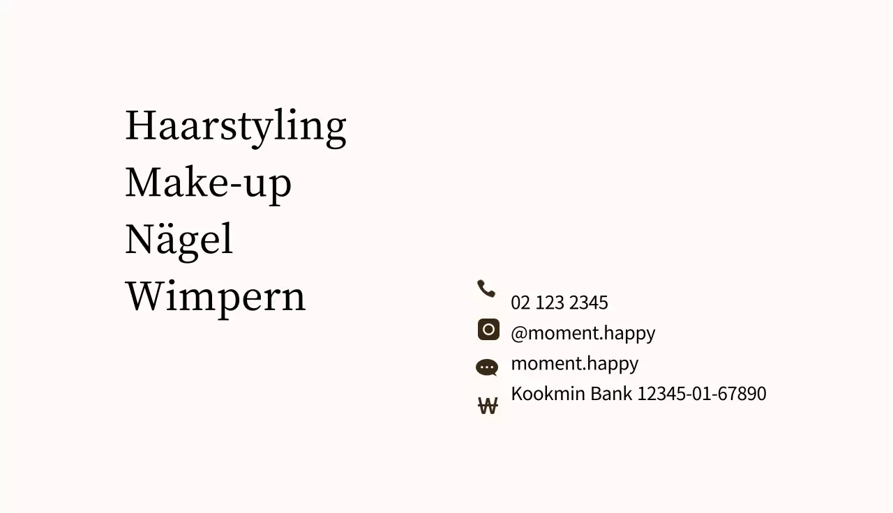 Mauve Elfenbein Einfacher Schriftzug Beauty