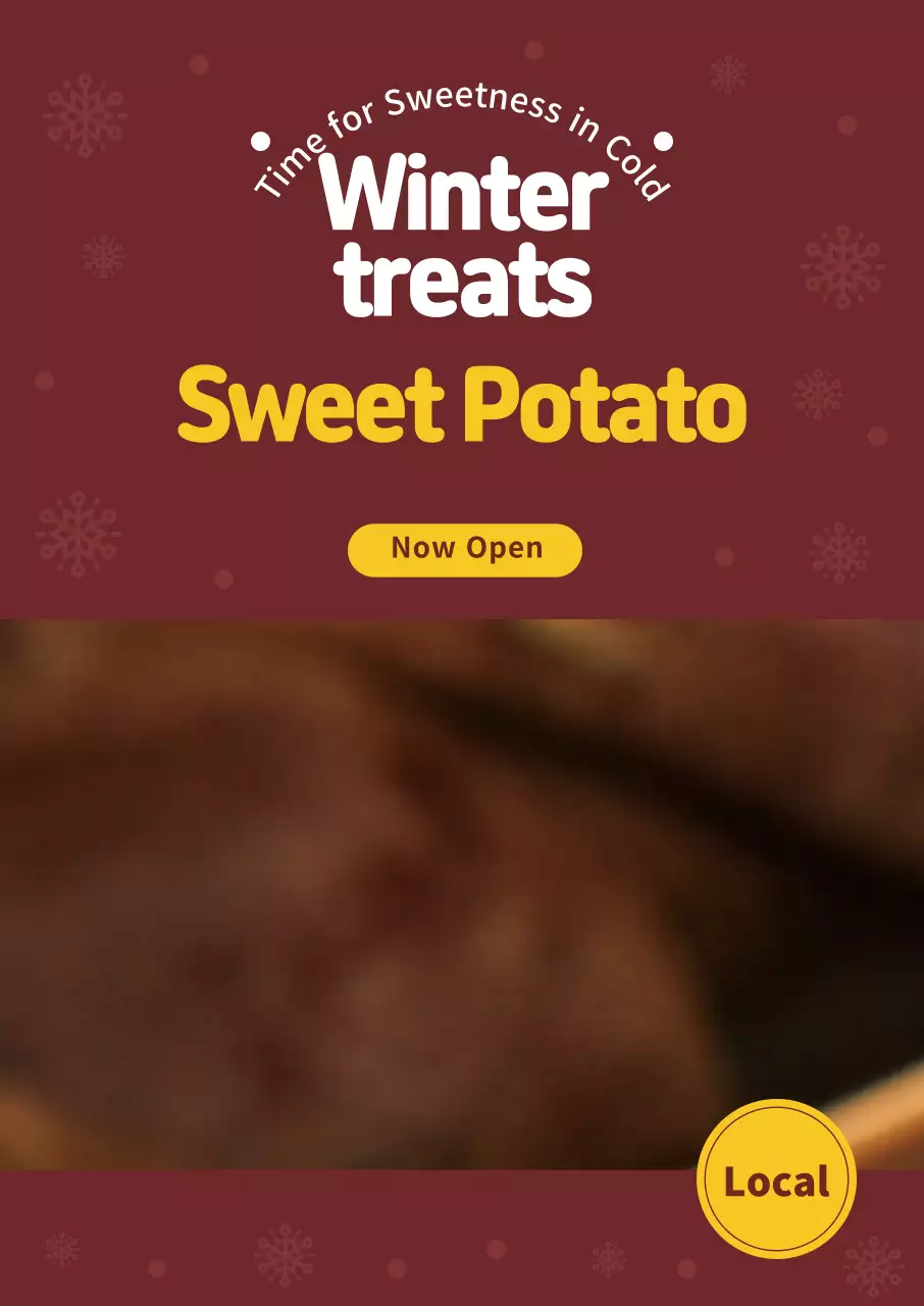 Quảng cáo thực đơn khoai lang nướng ảnh màu nâu