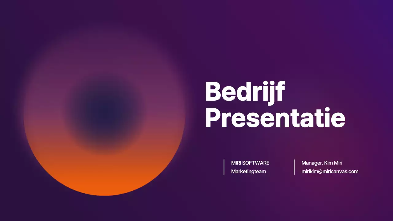 Paars en oranje kleurverloop bedrijfsprofiel