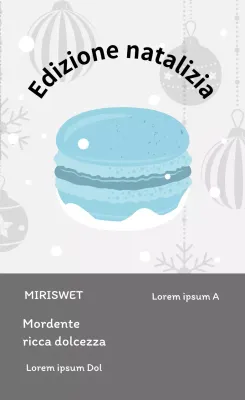 Illustrazione blu carino Natale caffè dessert macaron etichette per macarons