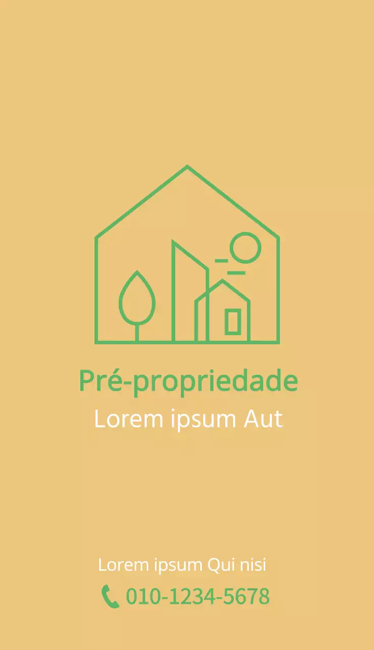Ilustração de linhas verdes limpas para promover o sector imobiliário