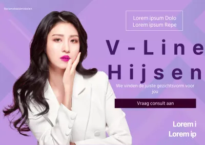 Een kleurrijke paarse poster voor plastische chirurgie