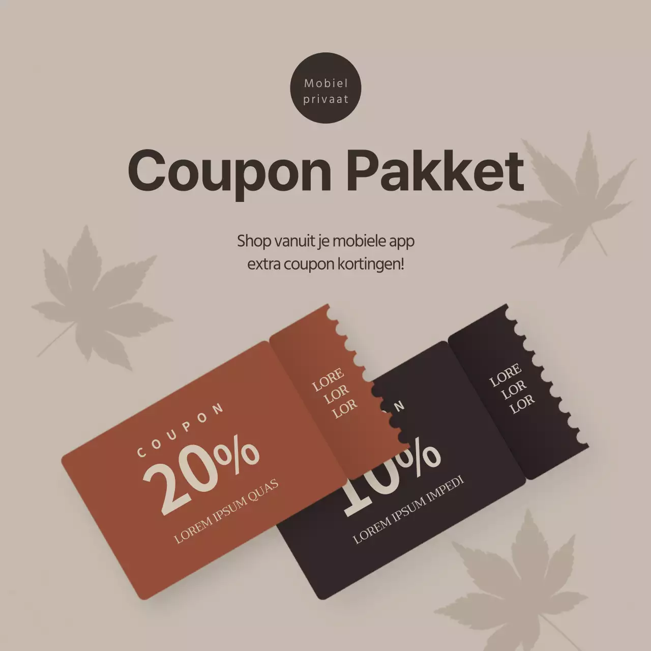 Bruine en zwarte coupon banner