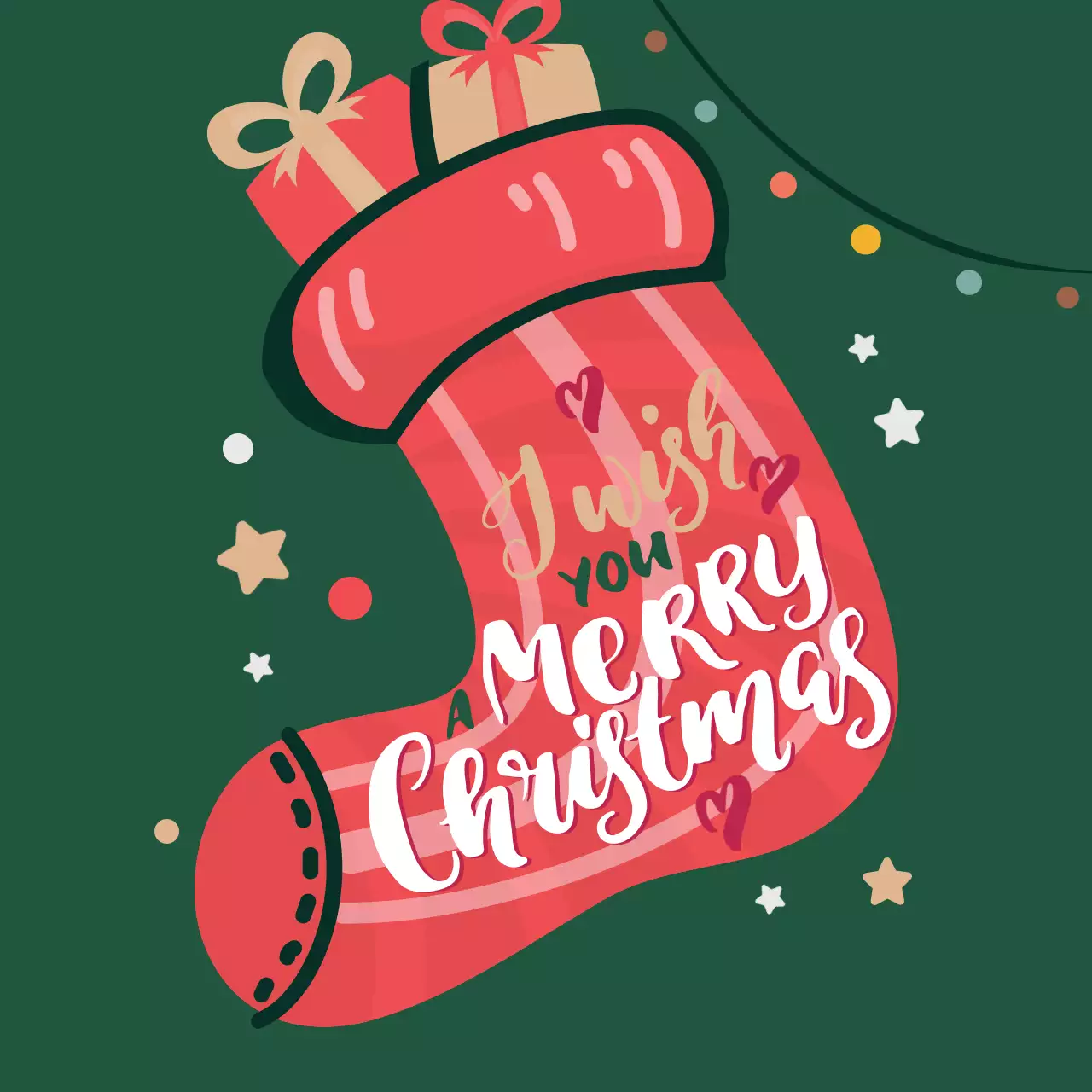 Label hadiah Natal bergambar merah dan hijau