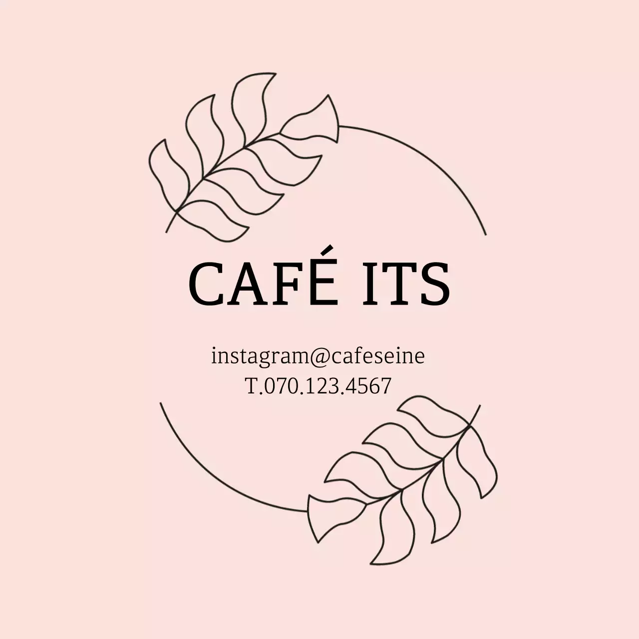 Kafe Ilustrasi Sederhana Berwarna Merah Muda