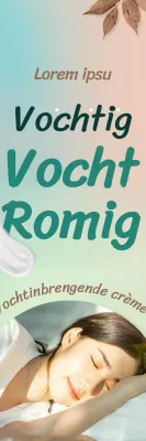 Autumn mood vochtinbrengende crème cosmetische promotionele banner in bruin en turquoise verticale rechthoek