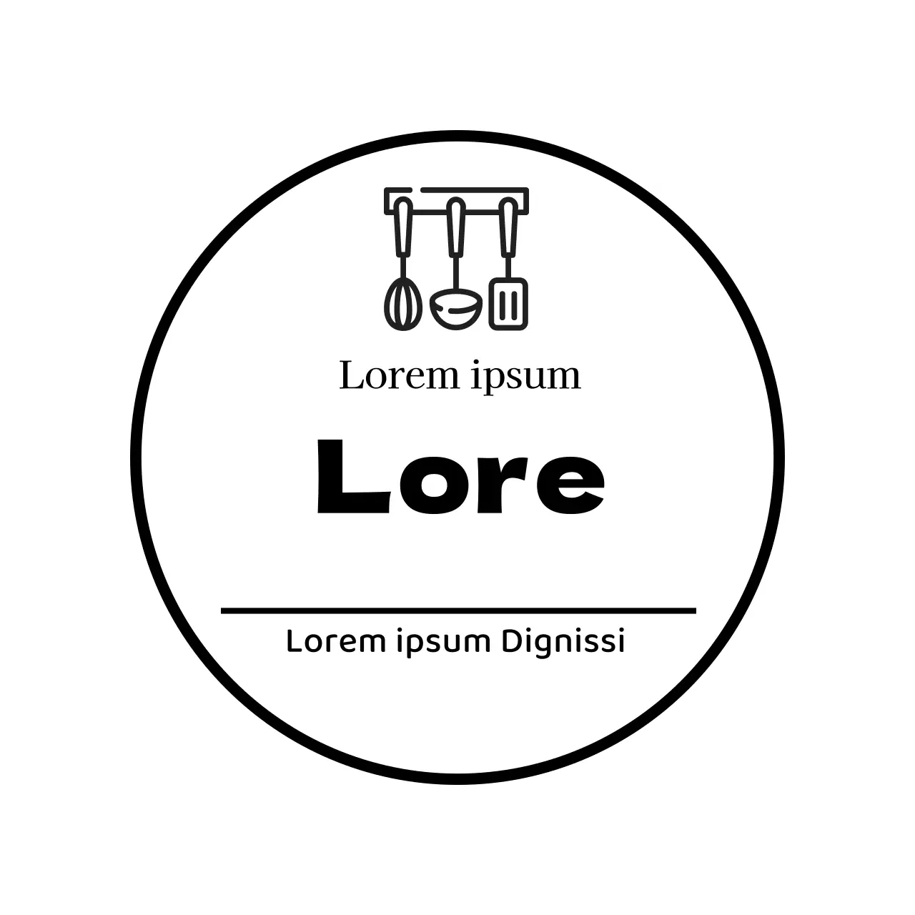 Illustration en blanc d'une étiquette simple de plat d'accompagnement de restaurant