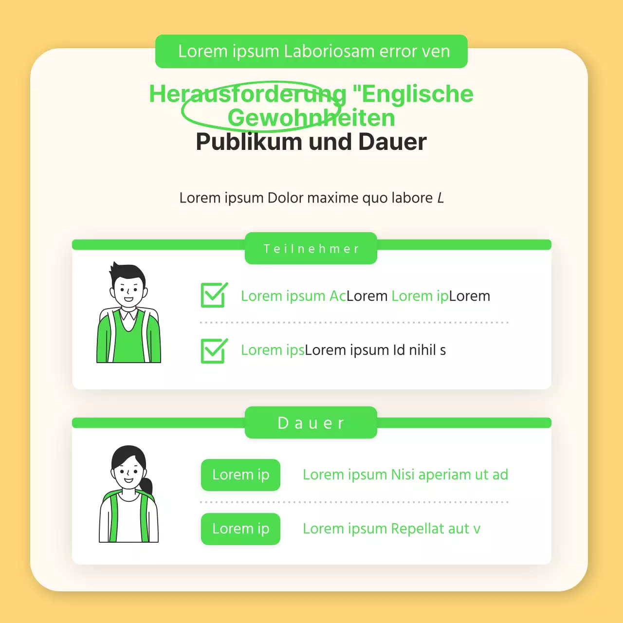 New Year's English Habits Challenge in Chartreuse und Gelb