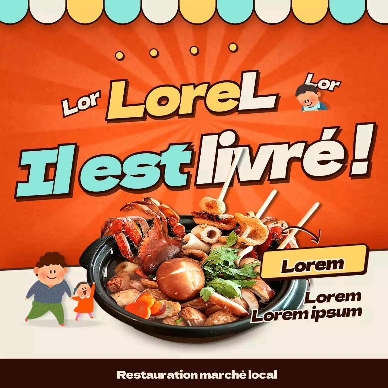 Signalisation du concept de marché orange