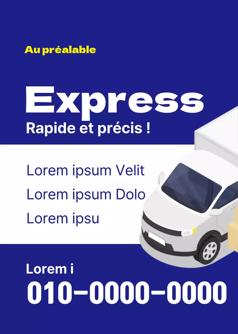 Illustration d'un camion bleu pour promouvoir une entreprise de déménagement