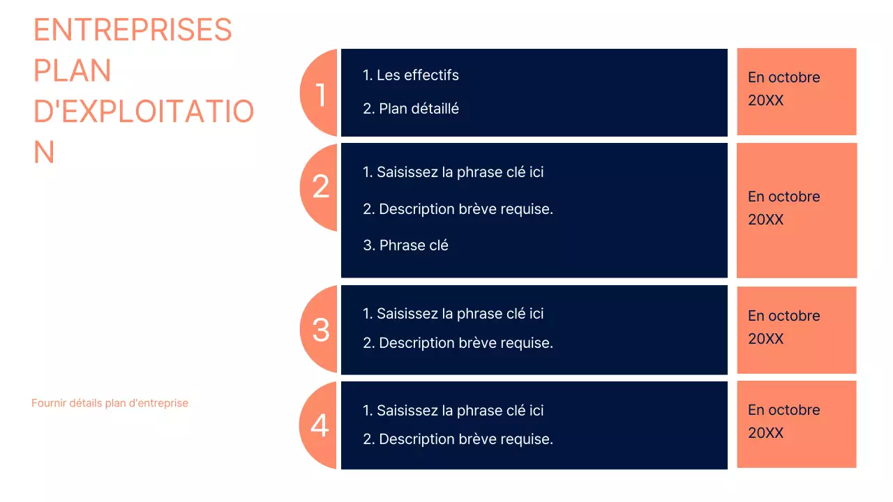 Un plan d'entreprise navy, audacieux et propre