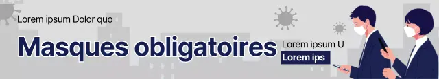 Illustration gris bleu marine Instructions pour le port du masque corona