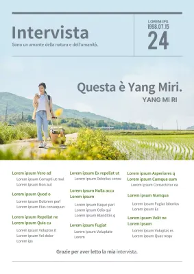 Un semplice curriculum in stile intervista con la copertina di una rivista di fotografia naturalistica