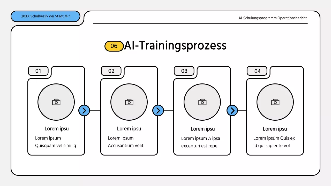 Hübsche blau-gelbe Präsentationsmappe für Ausbildungsberichte