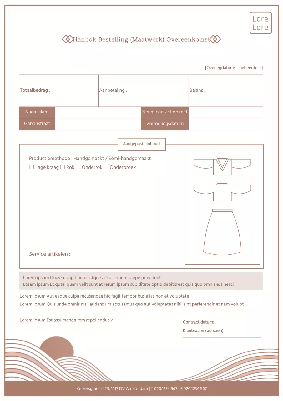 Koreaans geïnspireerd hanbokcontract in veelkleurige tinten