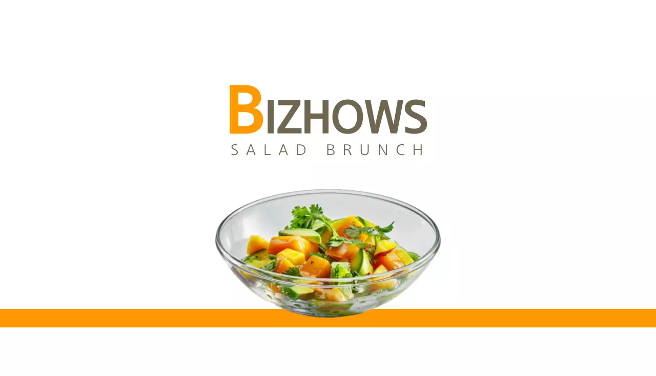 オレンジ シンプル レストラン 名刺