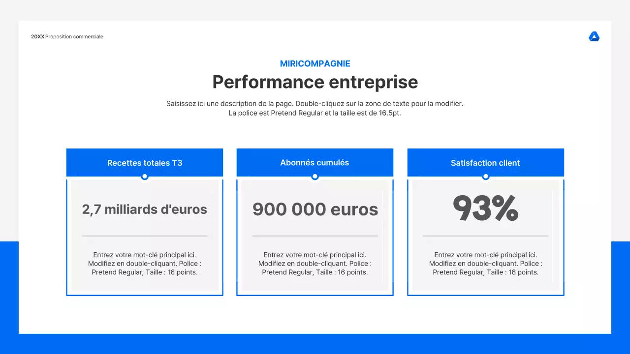 Kit de présentation de propositions commerciales propre et intuitif en bleu et gris clair