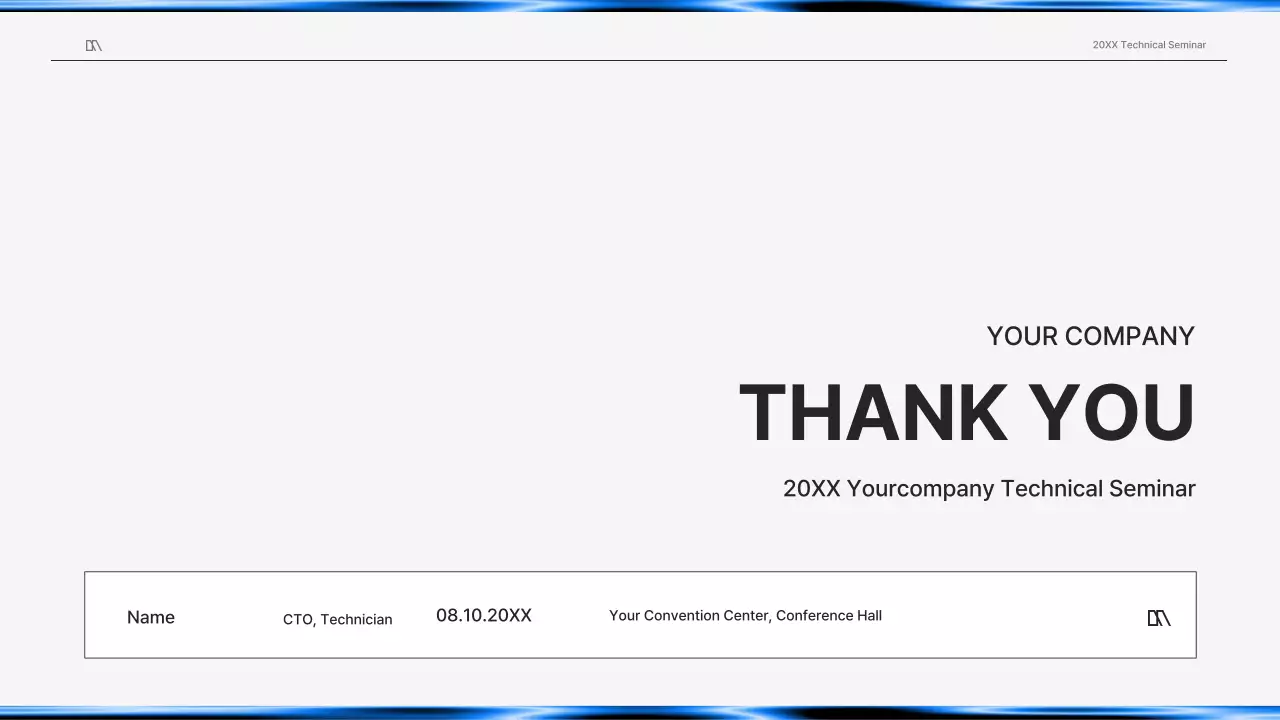 흰색과 파랑색 깔끔한 컨셉의 기술 세미나 비즈니스 프레젠테이션 키트