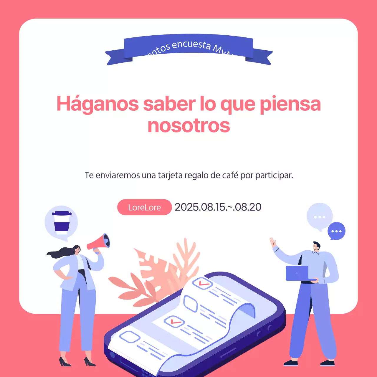 Encuesta sobre la ilustración del cheque rosa y azul