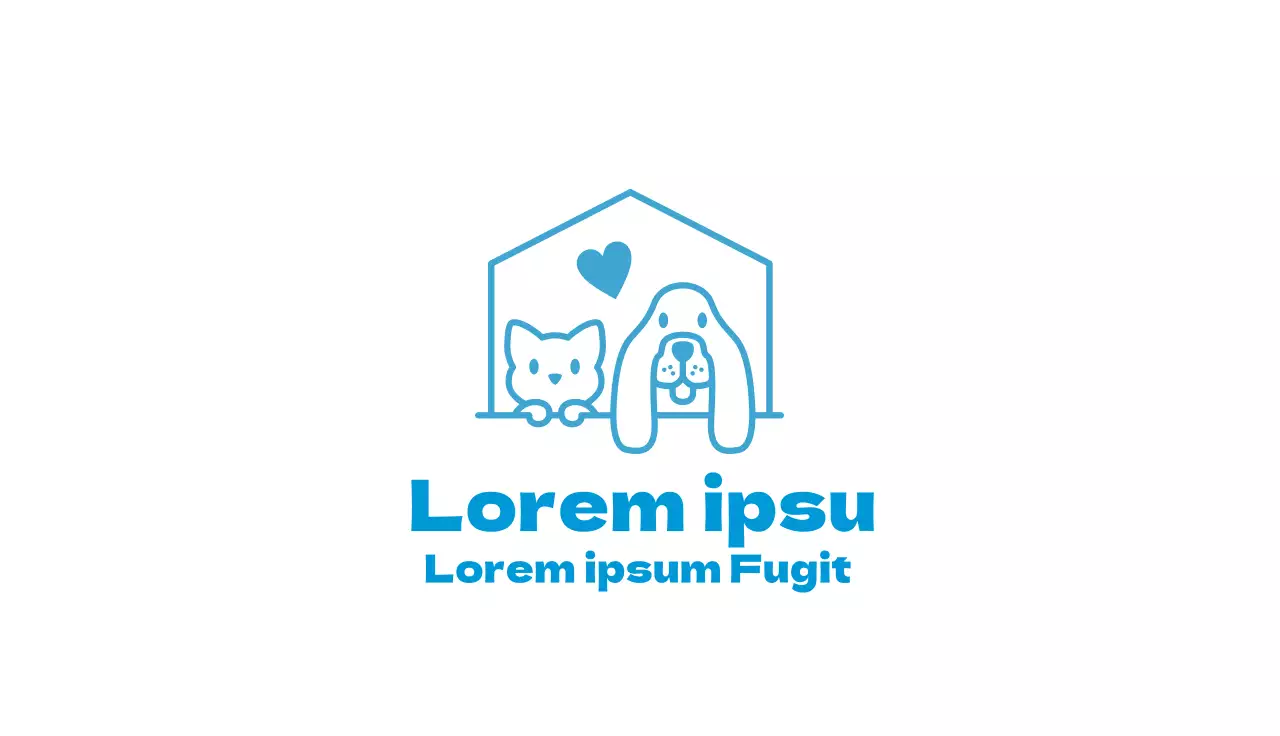 Blu illustrazione logo carino ospedale animale